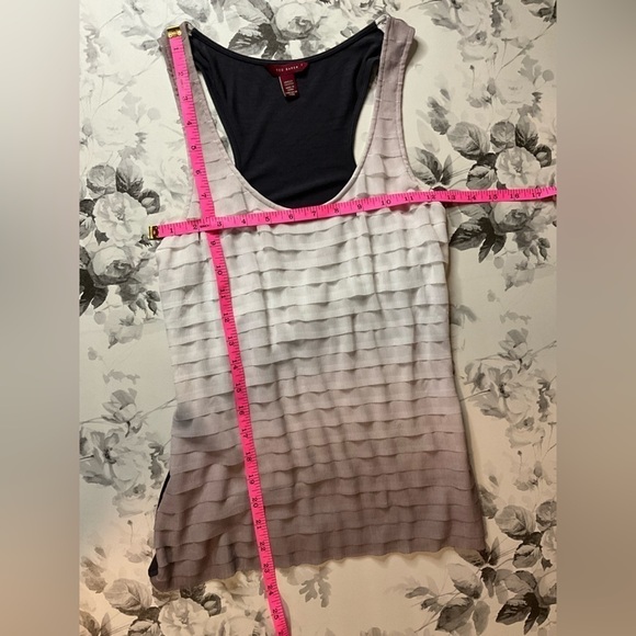 Ted Baker Pink white purple/gray ombre razor back tank top size 1 - Picture 9 of 11